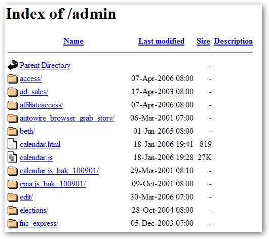 Listagem de arquivos de um servidor web