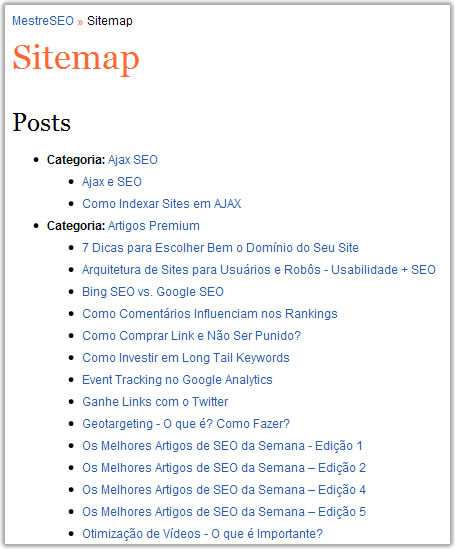 Sitemap HTML