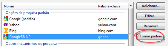 (Chrome) Definir Search Engine Padrao