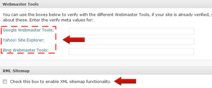 Controlando Webmaster Tools e Sitemaps no plugin