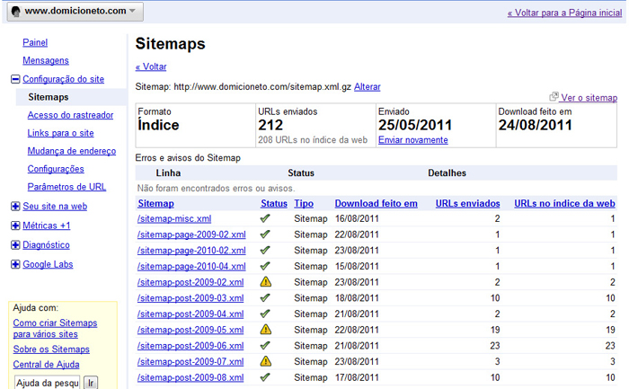 Problemas nas Categorias - Sitemap Segmentado