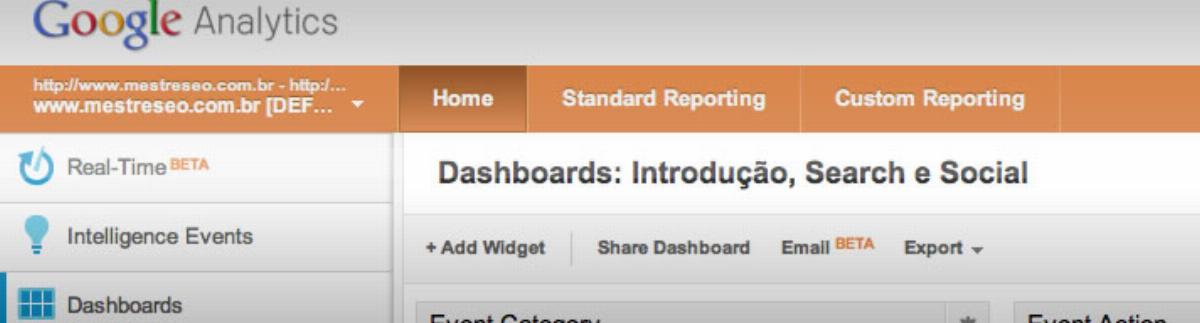 Google Analytics Dashboards: Introdução, Search e Social