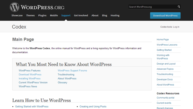 Wordpress Codex