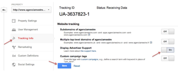Configuração do Tracking Code do Google Analytics para Remarketing no AdWords