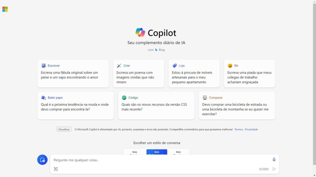 Fim do Bing Chat: Microsoft Renomeia o buscador com IA para Copilot
