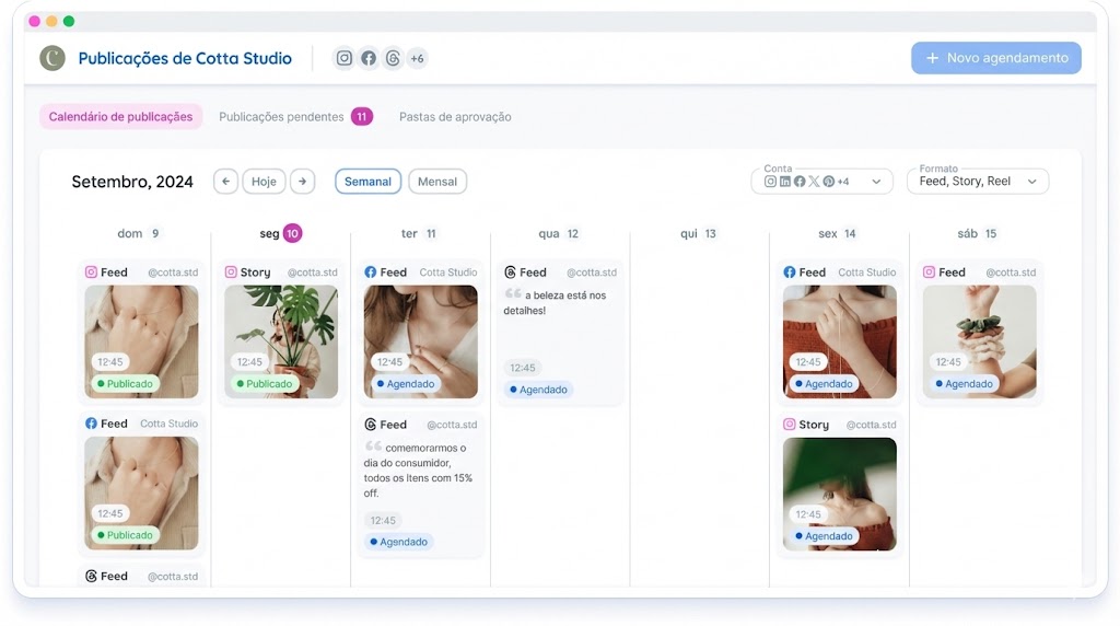 Gestão de Redes Sociais: Calendário Editorial Visual