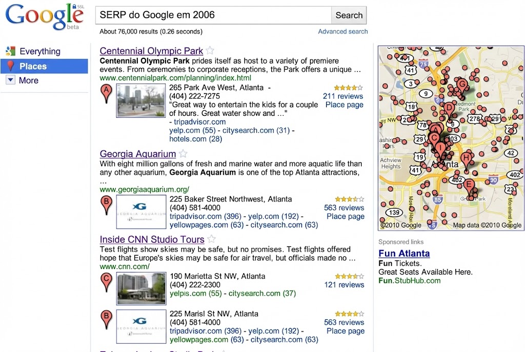 SERP do Google Ao Longo Dos Anos: SERP em 2006