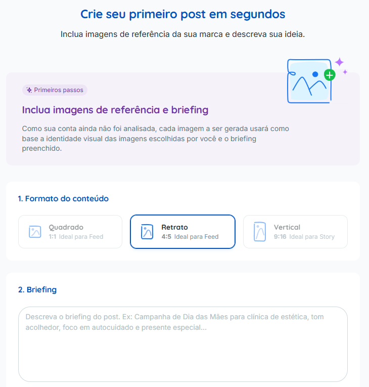 Reportei Flux - IA criando posts